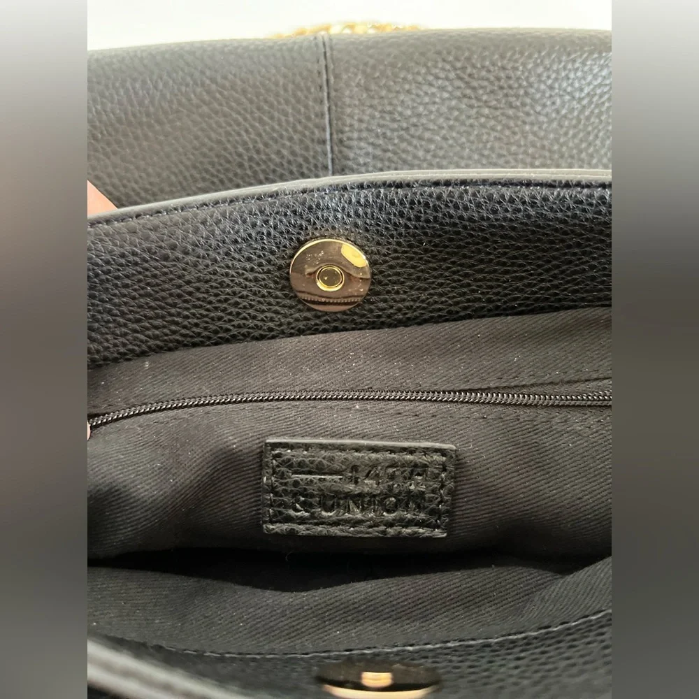 14th & Union Black Faux Leather Crossbody or Shoulder Bag - Picture 5 of 12